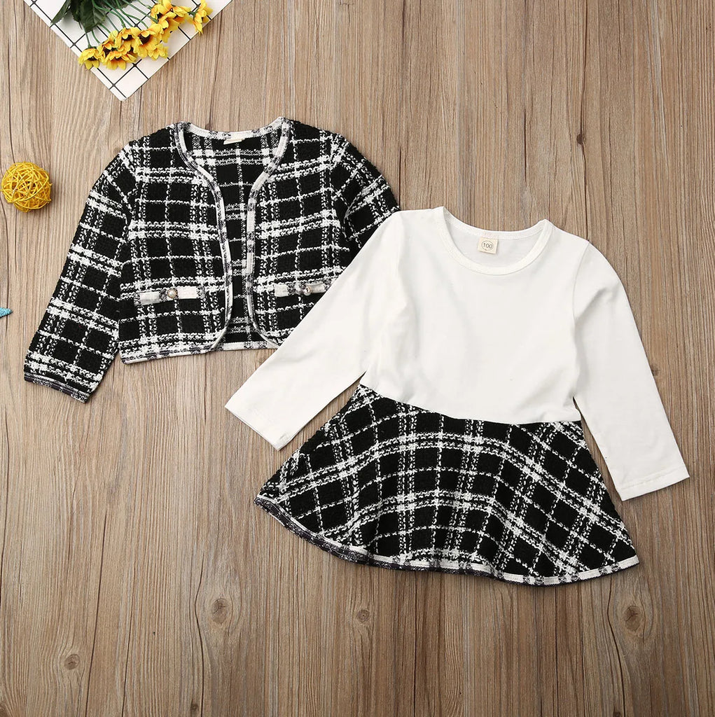 Ms. Marleigh's Plaid Coat Tutu Dress Outfits Suit Toddler