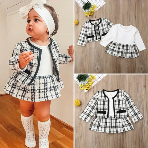 Ms. Marleigh's Plaid Coat Tutu Dress Outfits Suit Toddler