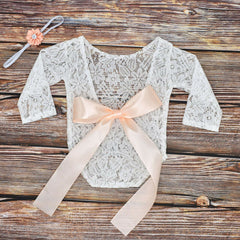 Lace Bow Toddler Baby Photo Clothing+Hair Band