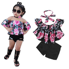 Girls T-shirt + Pants + Headband 3pcs. Suit