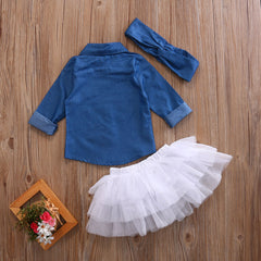 Baby girl Skirts+Headband 3pcs Outfits Sets