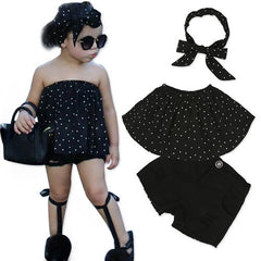 Girls T-shirt + Pants + Headband 3pcs. Suit