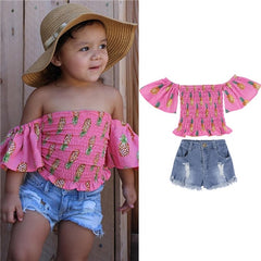 Girls T-shirt + Pants + Headband 3pcs. Suit