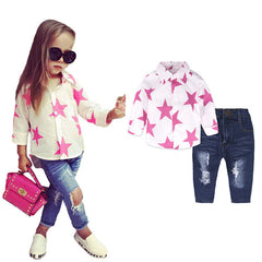 Girls T-shirt + Pants + Headband 3pcs. Suit