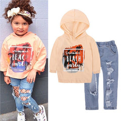 Girls T-shirt + Pants + Headband 3pcs. Suit