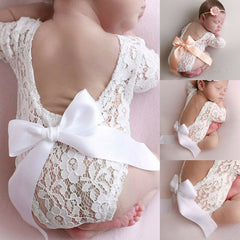 Lace Bow Toddler Baby Photo Clothing+Hair Band