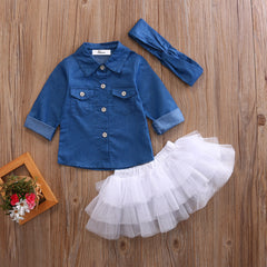 Baby girl Skirts+Headband 3pcs Outfits Sets