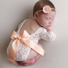 Lace Bow Toddler Baby Photo Clothing+Hair Band