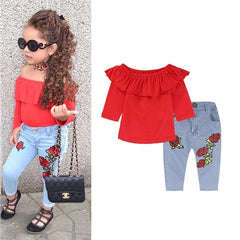 Girls T-shirt + Pants + Headband 3pcs. Suit