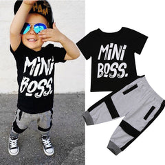 Mini Boss T-shirt Tops Pants Outfits