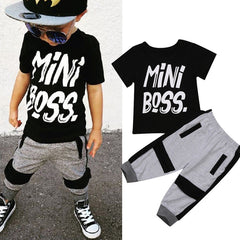 Mini Boss T-shirt Tops Pants Outfits