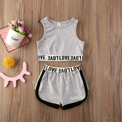 Toddler Kids Baby Girl Clothes Tops Crop Shorts set