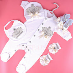 princess pearl crown with bow bodysuit Pajamas