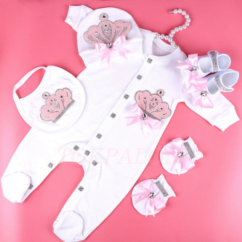 princess pearl crown with bow bodysuit Pajamas