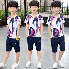 Orange and white boys 2pc short set