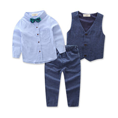 2PCS Blue Shirt+ Jean Pant Suit Outfit