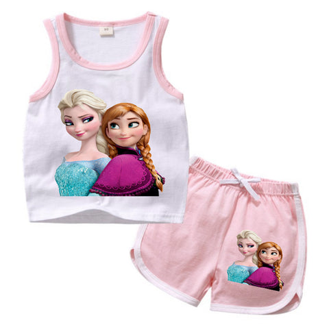 Elsa clothing sets top+pant casual clothes boys Mickey sport suits