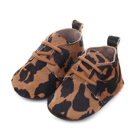 Genuine Leather Baby shoes Leopard print Baby Girls Soft shoes