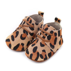 Genuine Leather Baby shoes Leopard print Baby Girls Soft shoes