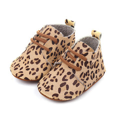 Genuine Leather Baby shoes Leopard print Baby Girls Soft shoes