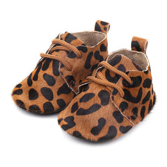 Genuine Leather Baby shoes Leopard print Baby Girls Soft shoes