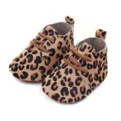 Genuine Leather Baby shoes Leopard print Baby Girls Soft shoes