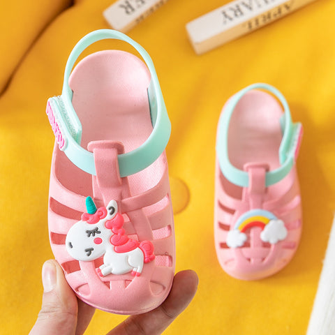 Toddler Princess Kids Shoes Breathable PVC Flats Sandal