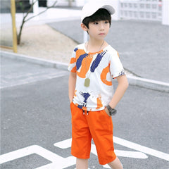 Stripe Colorful T-Shirt + Pants 2Pcs Boys Set