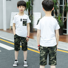 Boy's army print set