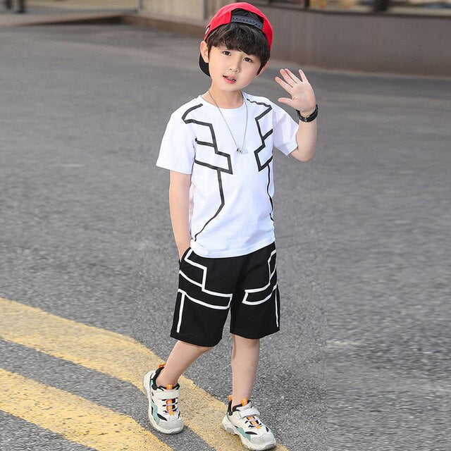 Short Sleeve T-shirts Pants  For Boys 2 Pcs