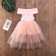 Off-Shoulder Tutu Dress Sleeveless