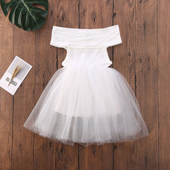 Off-Shoulder Tutu Dress Sleeveless