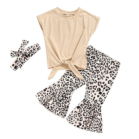 Girl Leopard Pants Suits