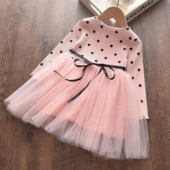 Princess Dress Polka Dot Sashes Kids Children