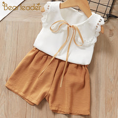 Cool Suit Lace Solid Bow set