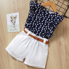 Cool Suit Lace Solid Bow set