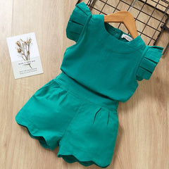 Cool Suit Lace Solid Bow set