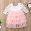 Girls Crochet Layered Lace Dress