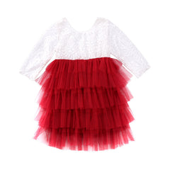 Girls Crochet Layered Lace Dress